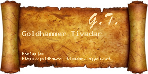 Goldhammer Tivadar névjegykártya